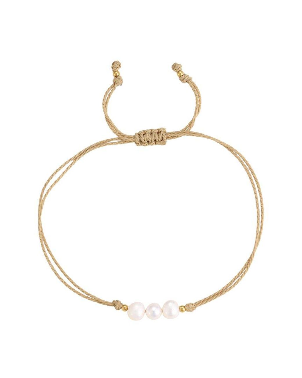 Adornia Metallic 6.5Mm Pearl Bracelet