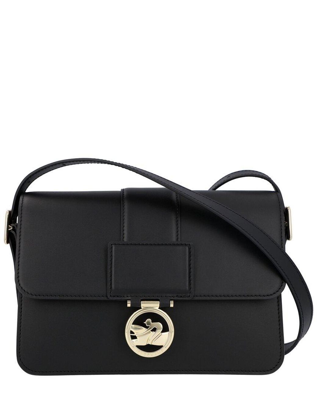 Longchamp Box-trot Leather Shoulder Bag in Black | Lyst