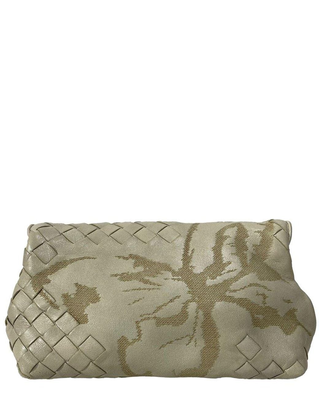 Bottega Veneta Gray Butterfly Intrecciato Flap Clutch Bag (authentic Pre-loved)