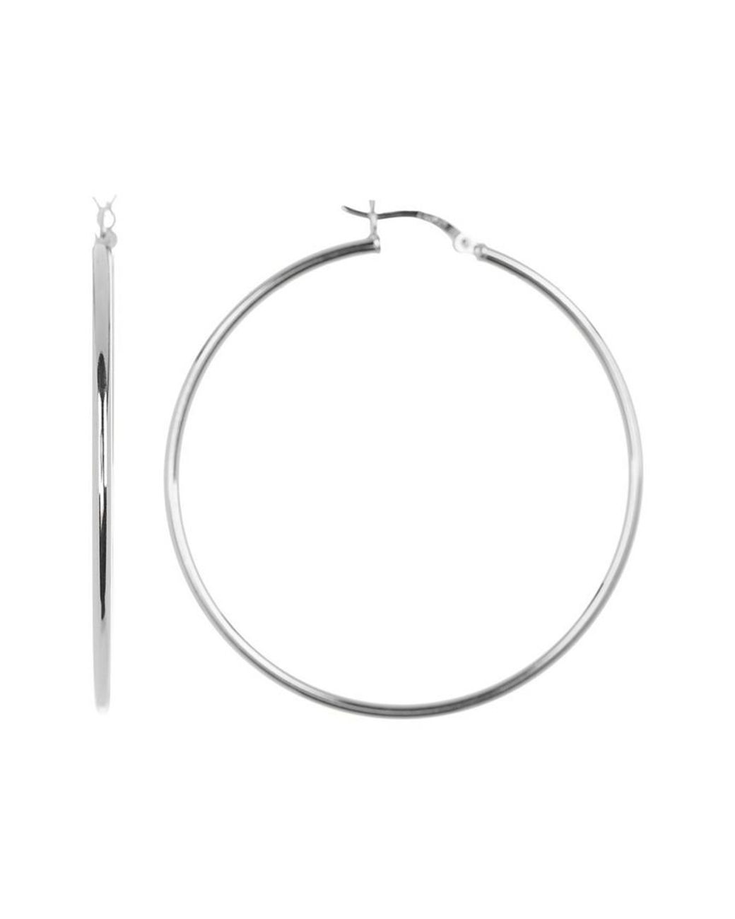Sterling Forever White Silver Hoops