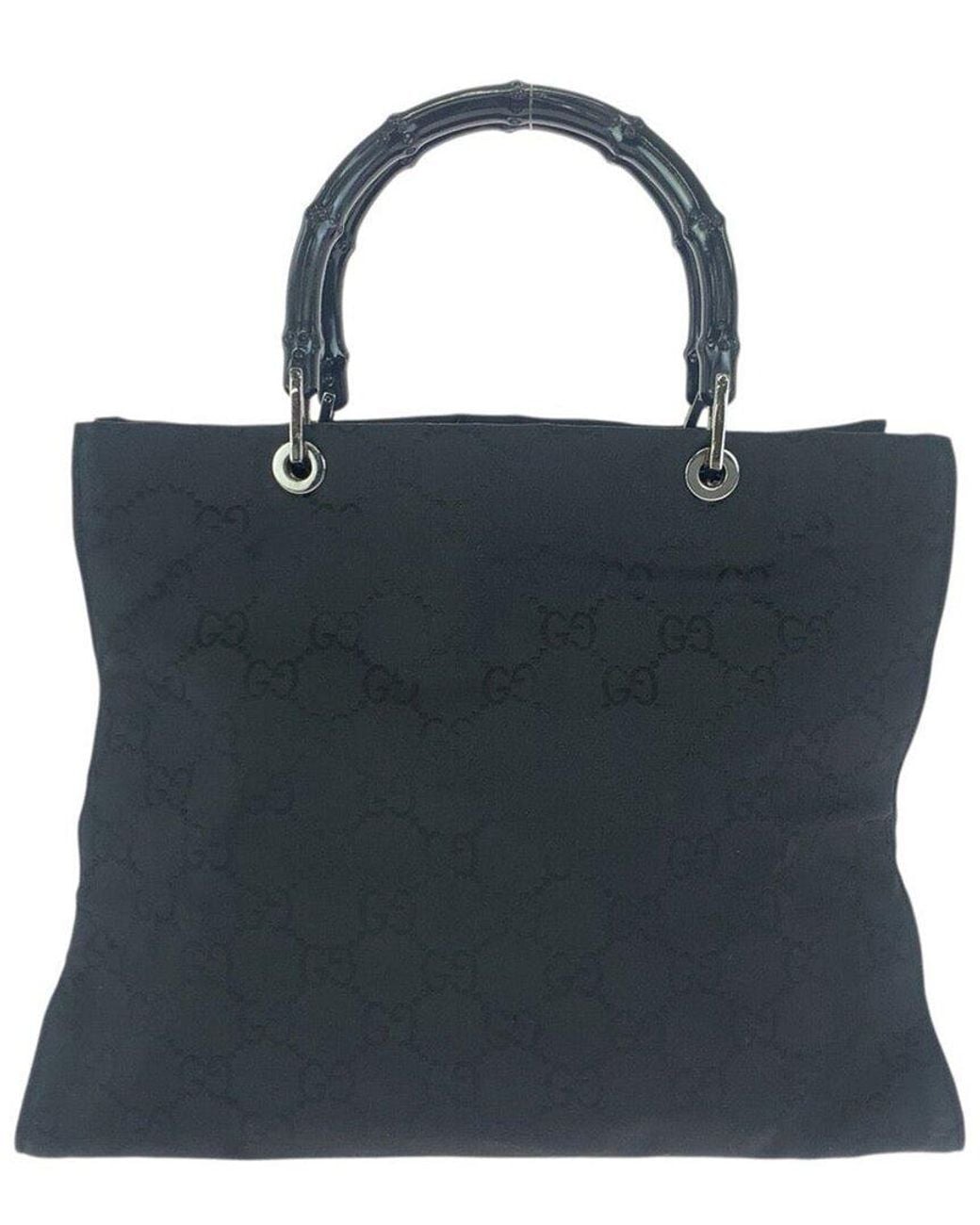 Gucci Black Bamboo Handbag Tote (authentic Pre-loved)