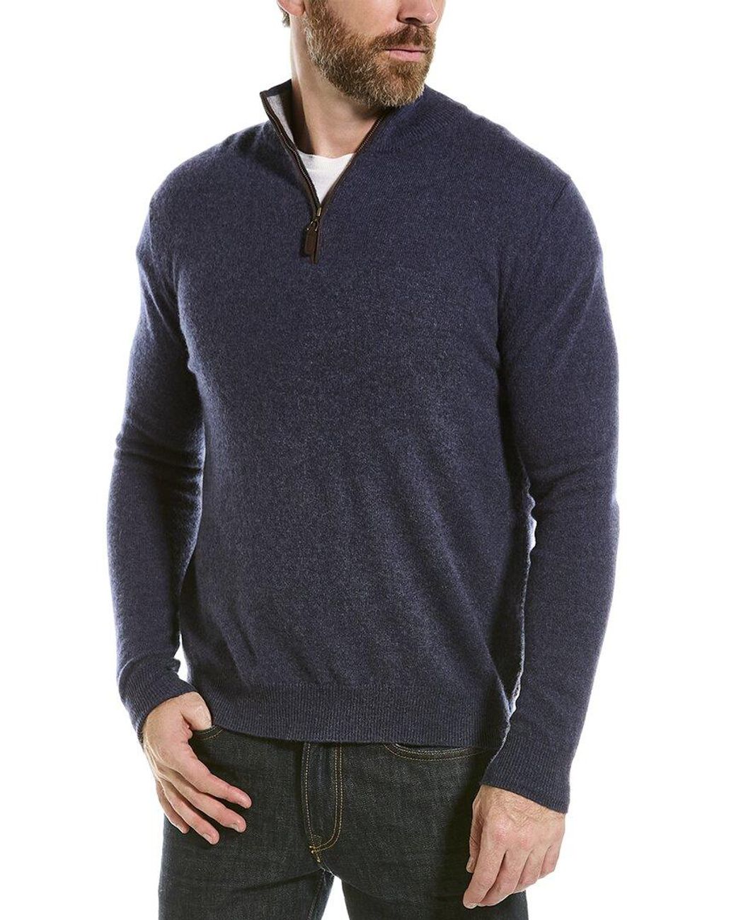 Magaschoni Cashmere 1/4-zip Mock Neck 