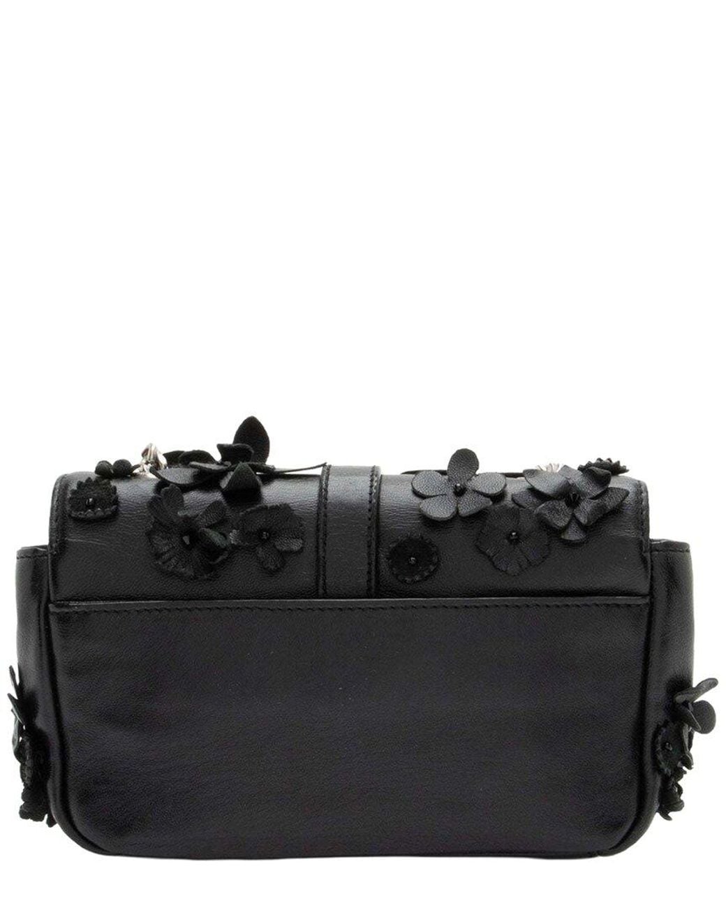 Saint Laurent Black Matelassé Floral Applique Monogram Classic Baby Chain Bag (authentic Pre-loved)