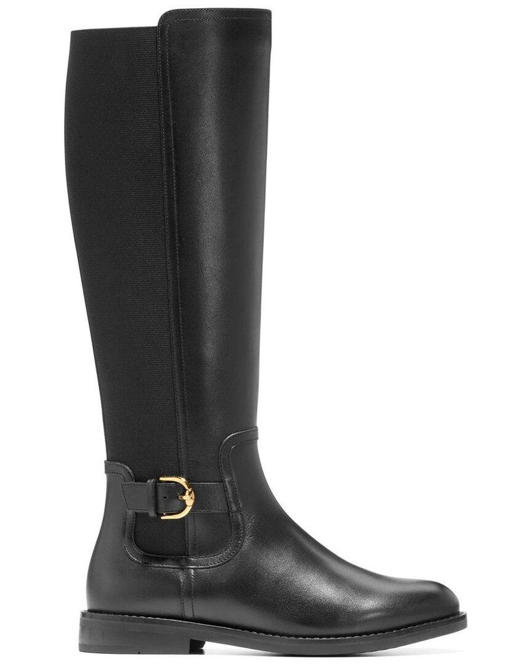 Cole Haan Black Celestina Riding Leather Boot