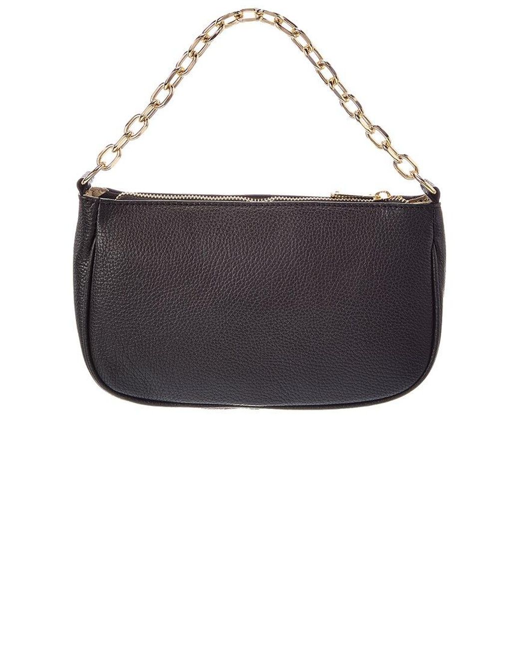 Italian Leather Black Beatrice Leather Top Handle Bag