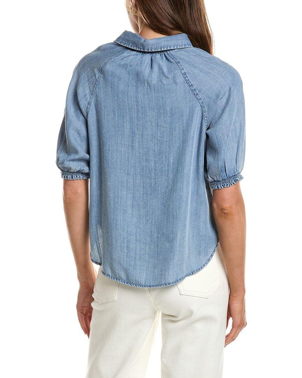 Splendid Blue Talia Puff Sleeve Top