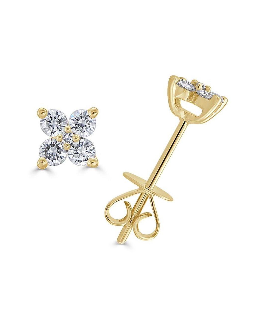 Sabrina Designs Metallic 14k 0.32 Ct. Tw. Diamond Flower Studs