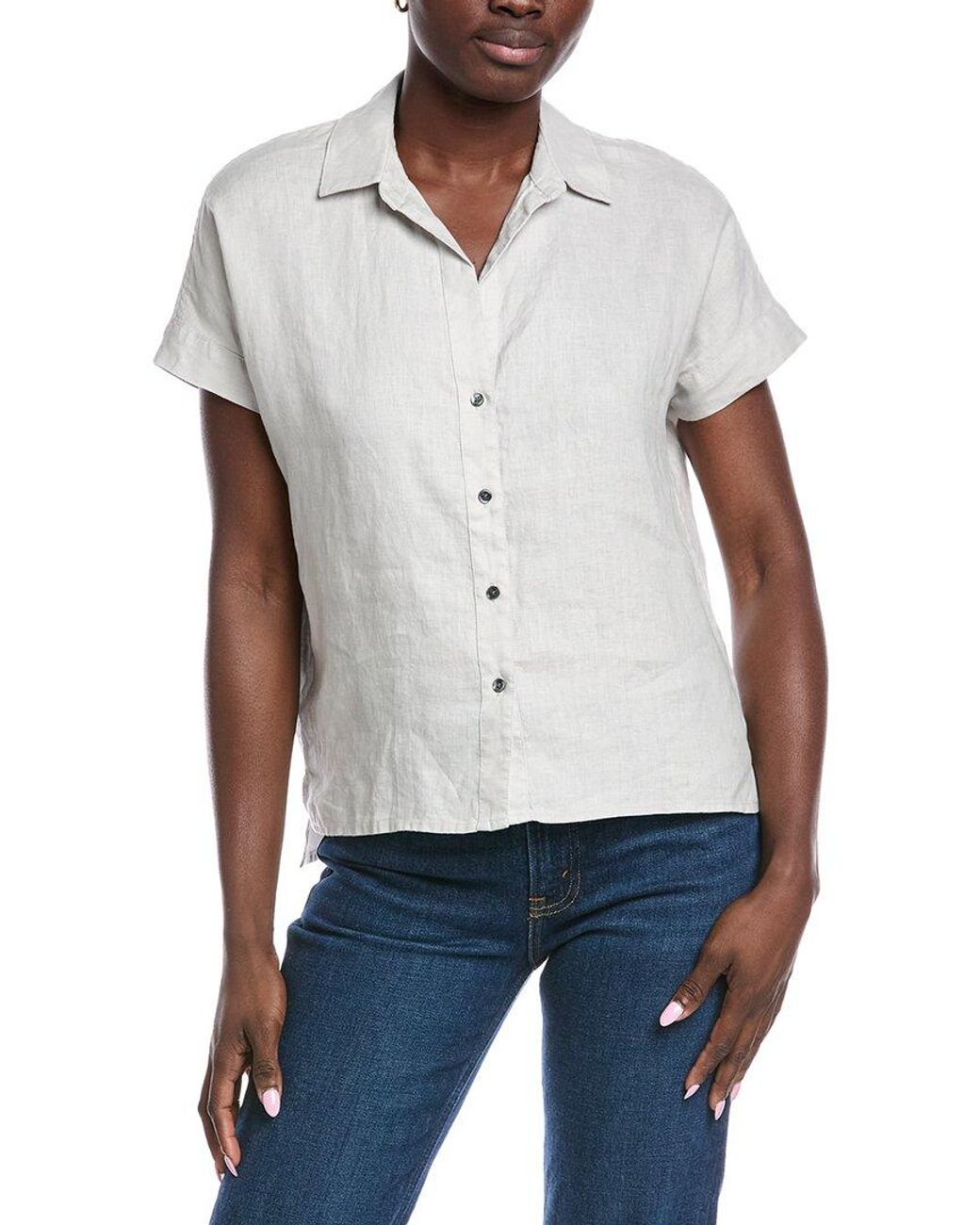 James Perse White Linen Shirt