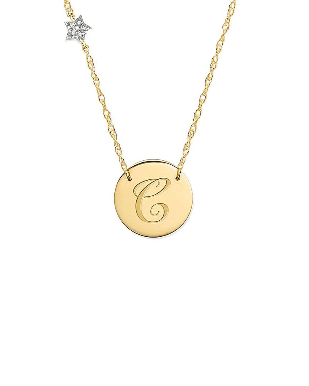 Jane Basch Metallic 14k Diamond A-z Initial Necklace (a-z)
