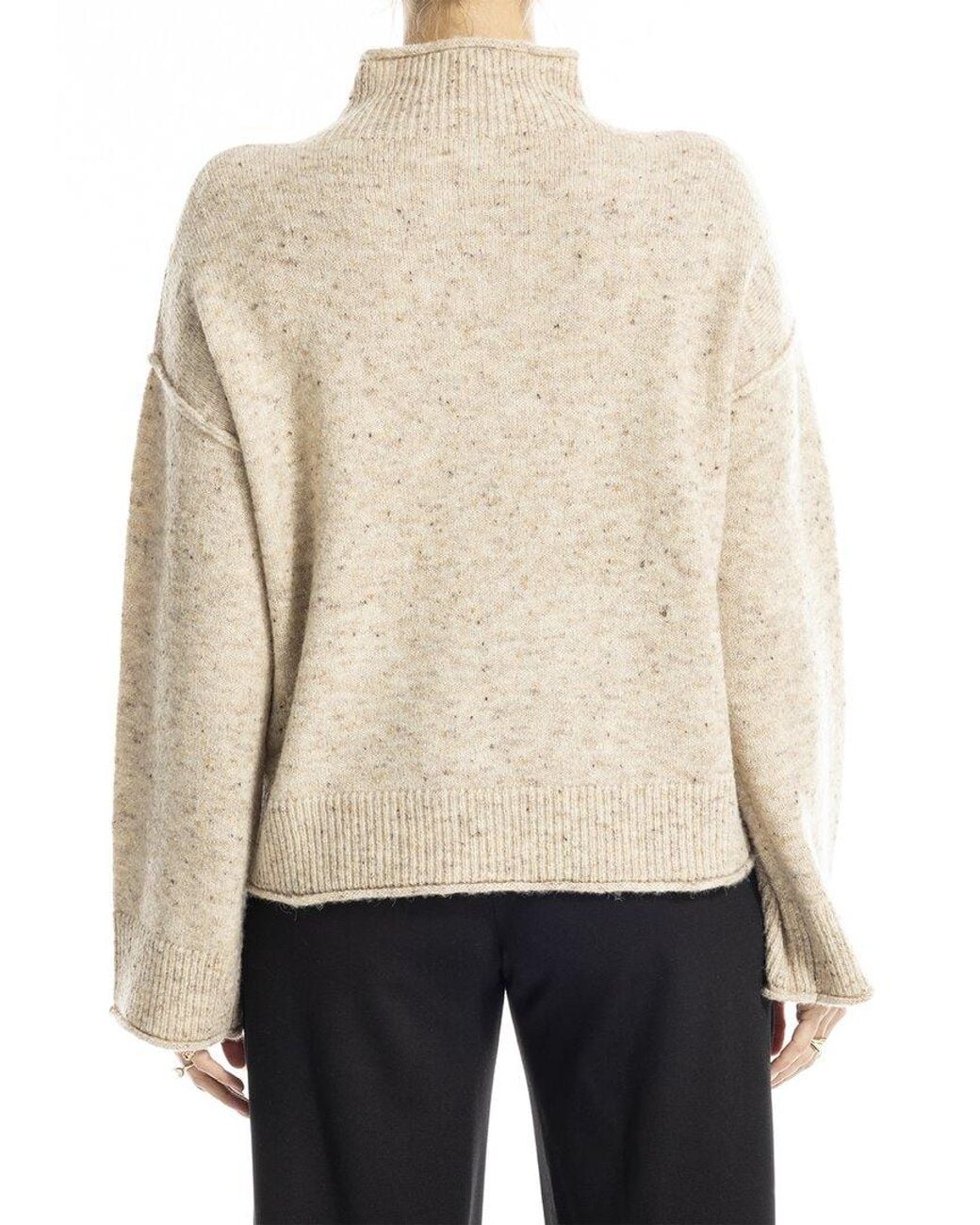 Max Studio White Mock Neck Sweater