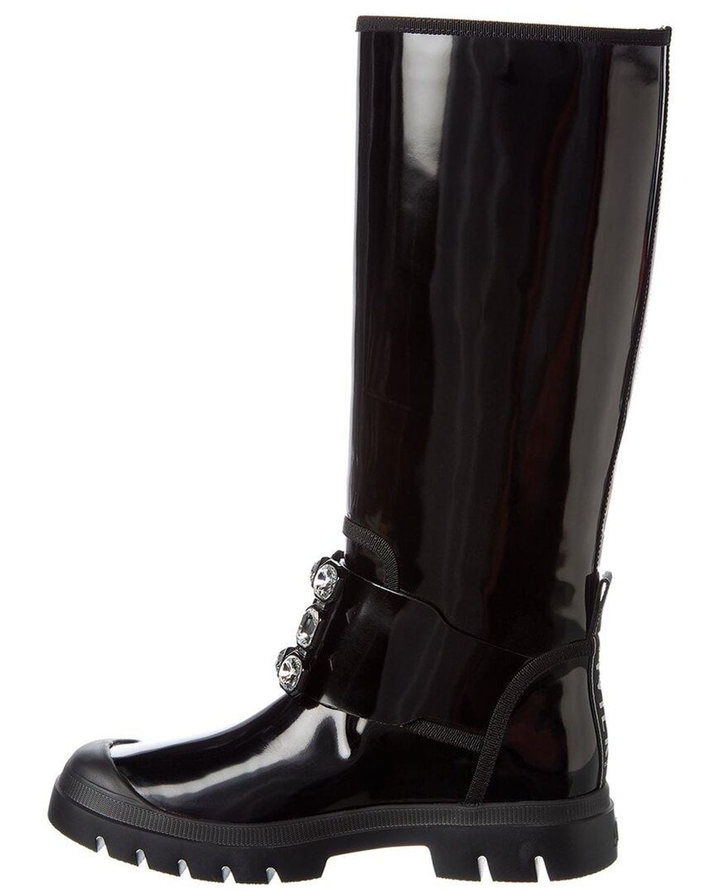 Roger Vivier Black Walky Viv High Leather Boot