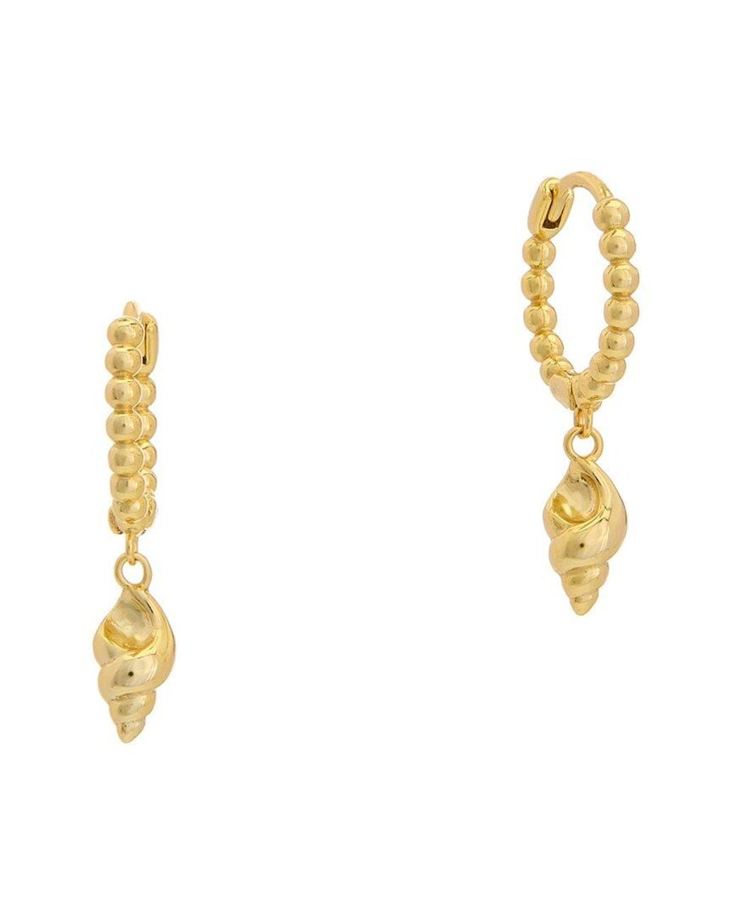 Argento Vivo Metallic 14k Plated Drop Huggie Earrings