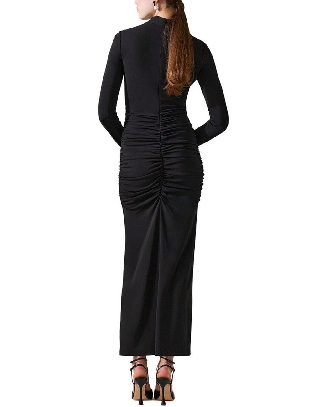 Carolina Herrera Black Twisted V-Neck Dress