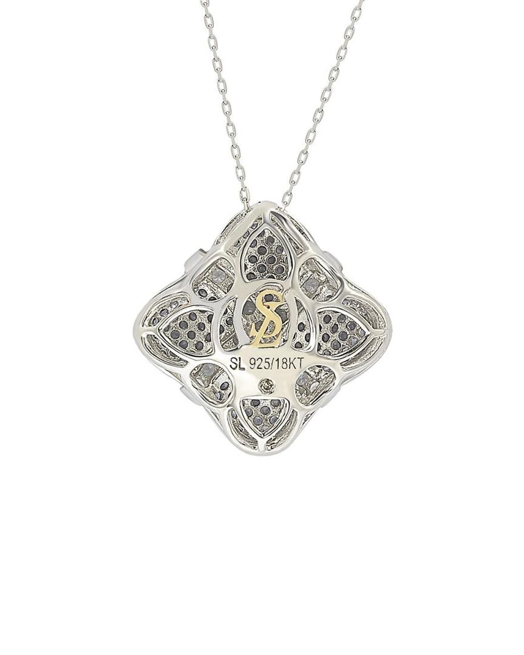 Suzy Levian Metallic Silver 2.35 Ct. Tw. Sapphire Necklace