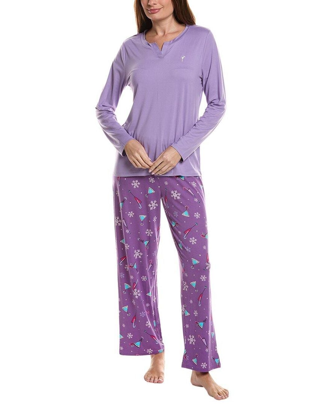 Hue Purple 2Pc Timeless Jersey Pajama Set