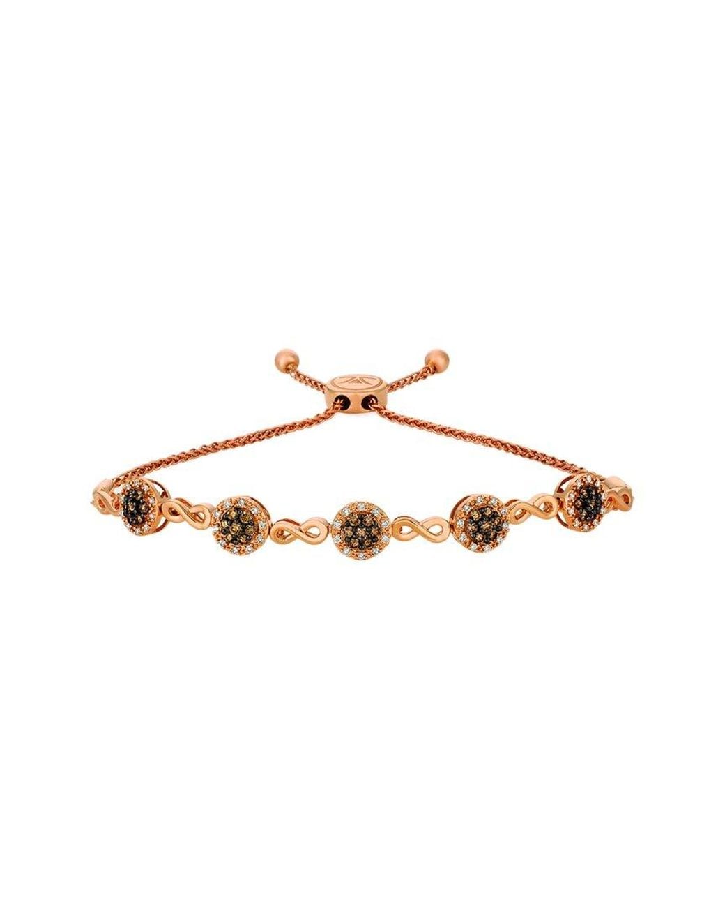 Le Vian White Le Vian Chocolate Diamonds 14k Rose Gold 0.90 Ct. Tw. Diamond Bolo Bracelet