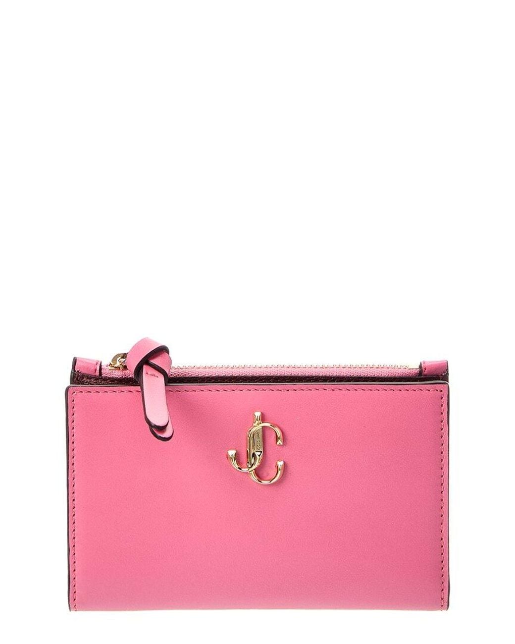 Jimmy Choo Pink Jc Litzy Leather Wallet