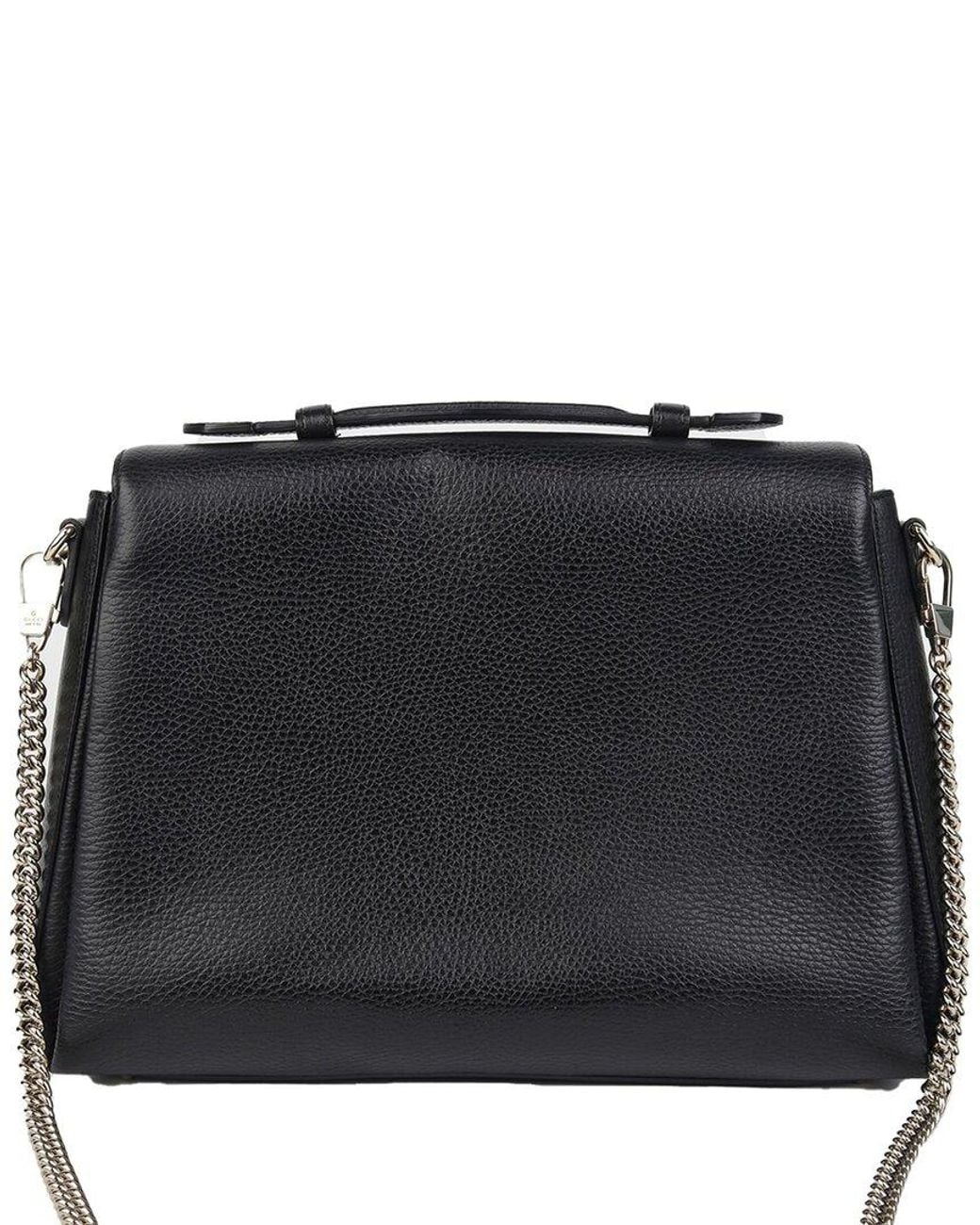 Gucci Black Leather Interlocking Top Handle Tote Shoulder Bag (Authentic Pre- Loved)