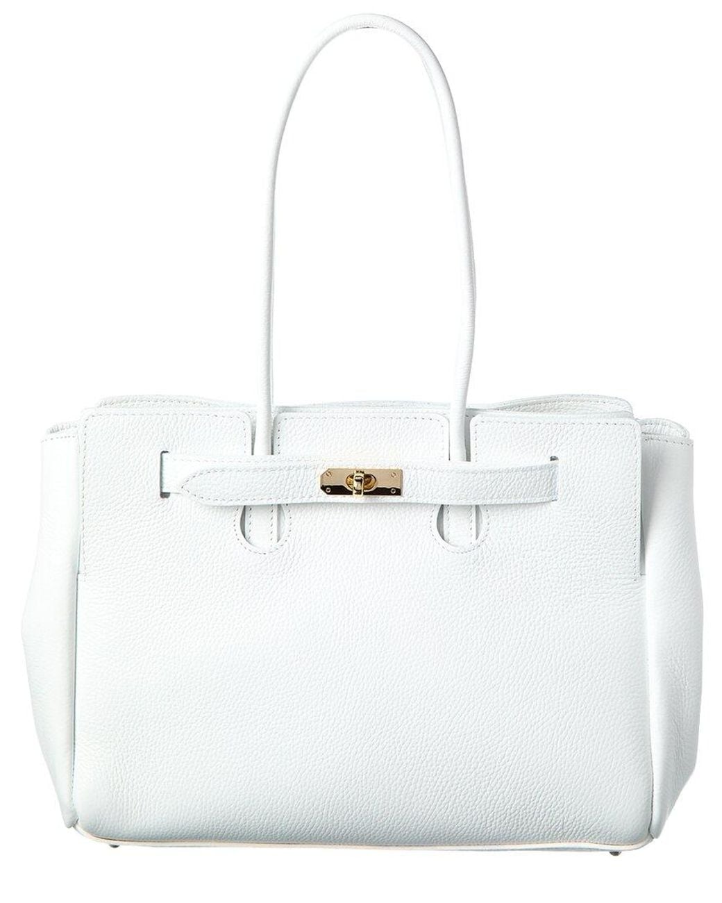 Isabella Rossetti White Beatrix Leather Handbag
