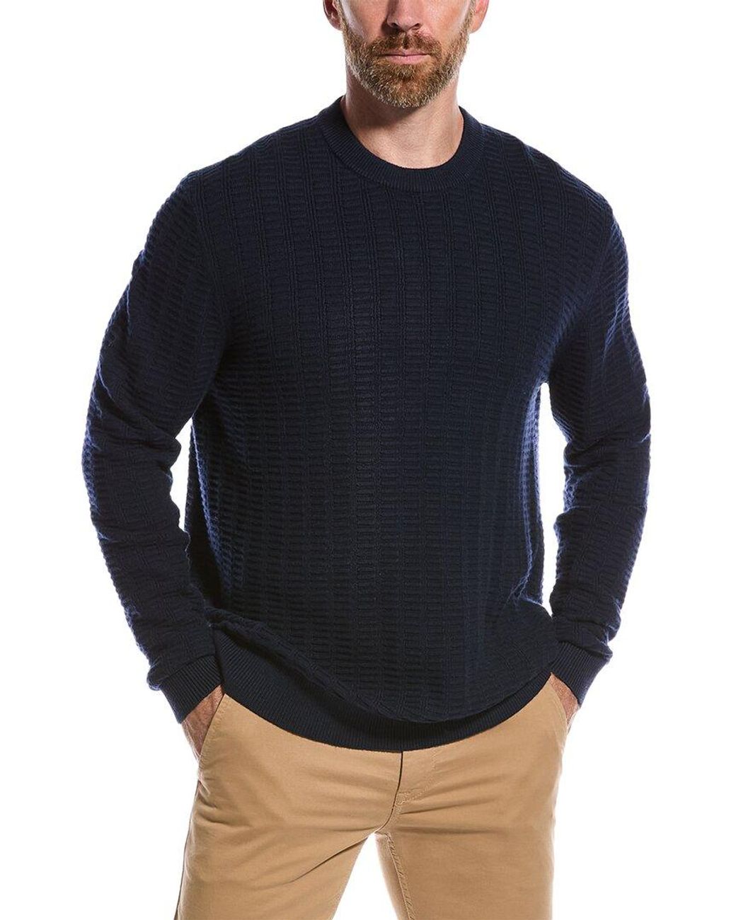 Ted Baker Crannog Wool-blend Crewneck Sweater in Blue for Men | Lyst
