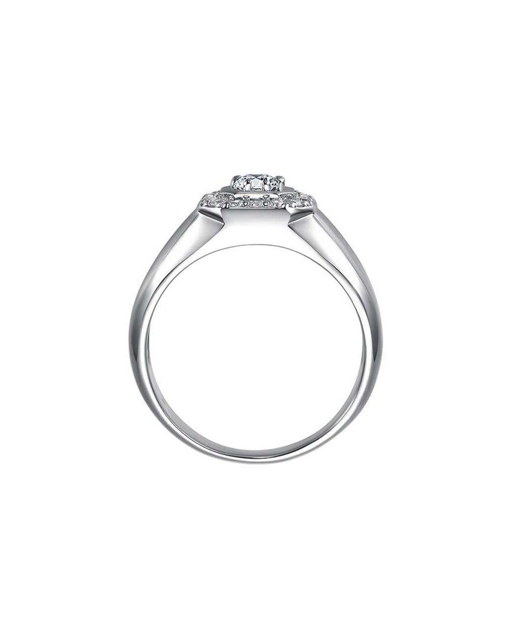 Rachel Glauber White Plated Cz Ring for men
