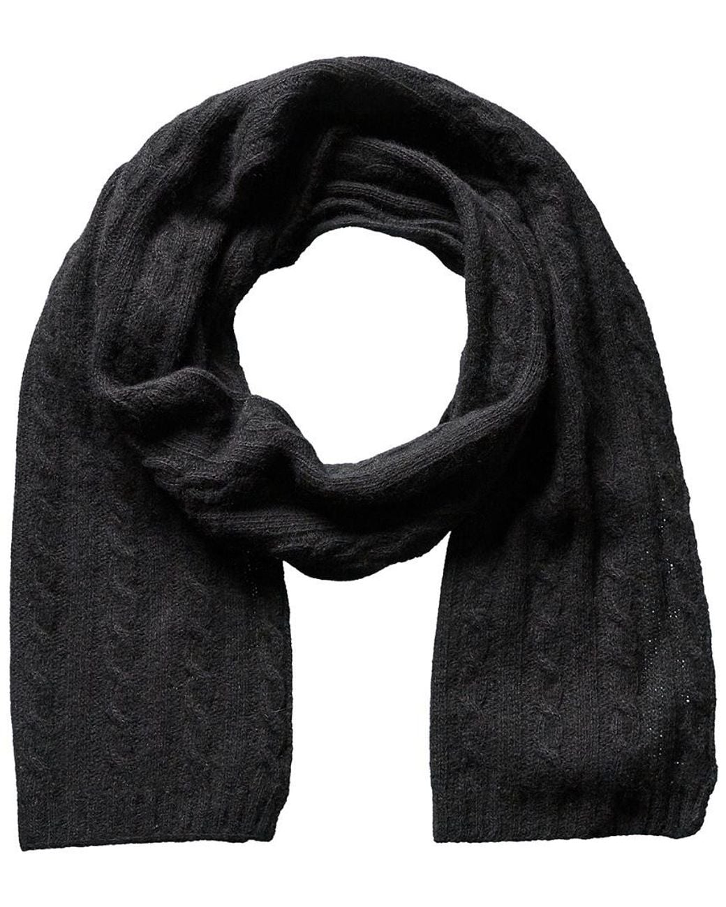 Portolano Black Cashmere, Silk, & Wool-Blend Scarf for men