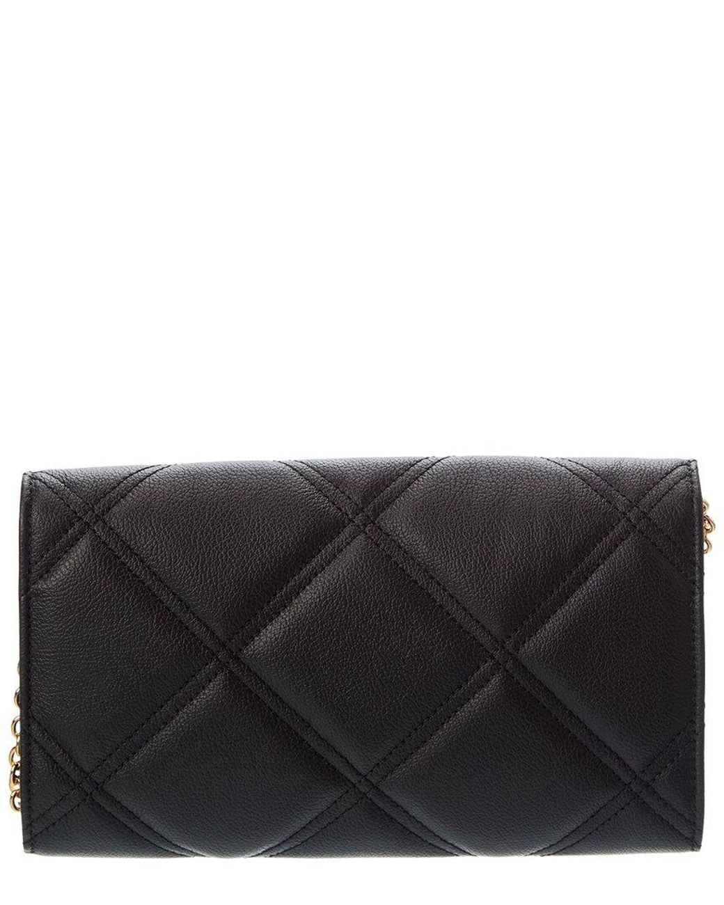 Versace Black Medusa Leather Wallet On Chain