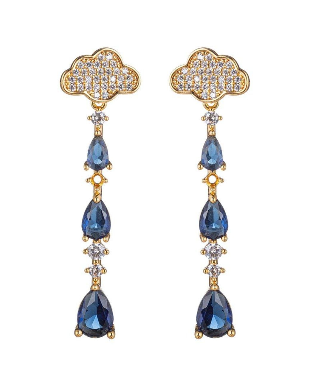 Eye Candy LA White Cz Rain Cloud Drop Earrings