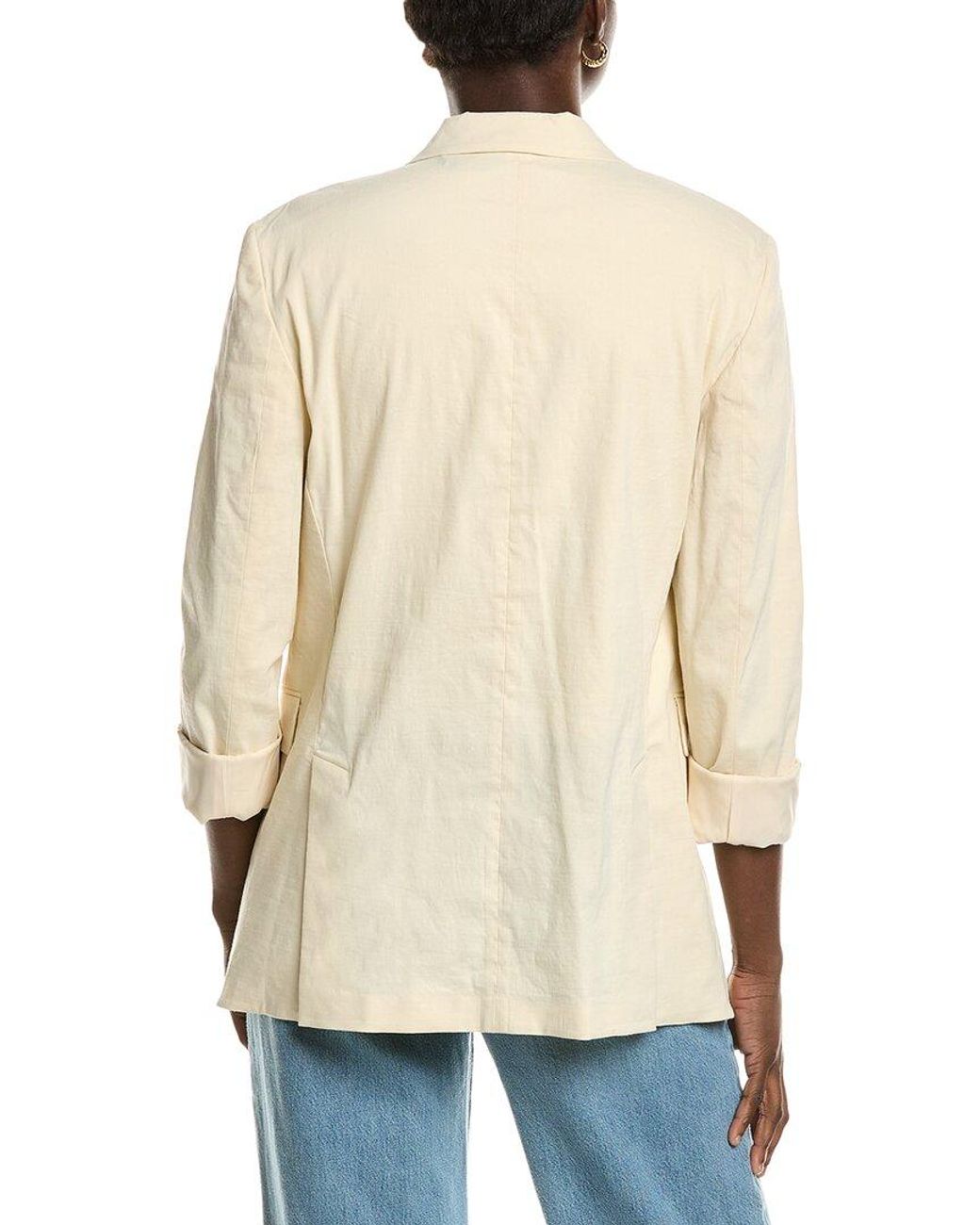 Theory Natural Rolled Sleeve Bf Linen-Blend Jacket