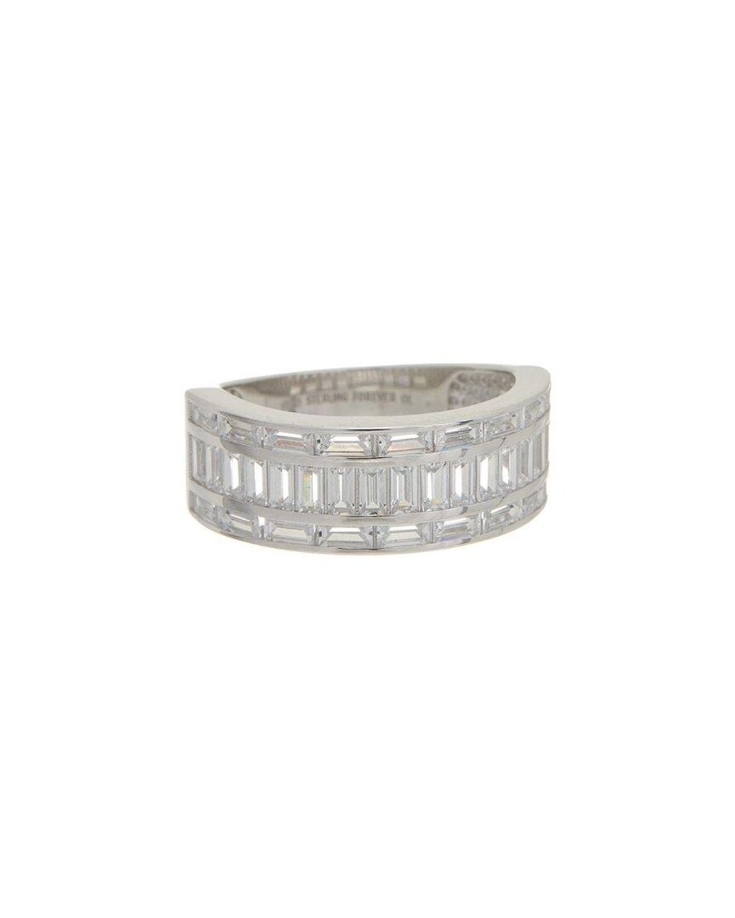 Sterling Forever White Cz Kate Baguette Eternity Ring