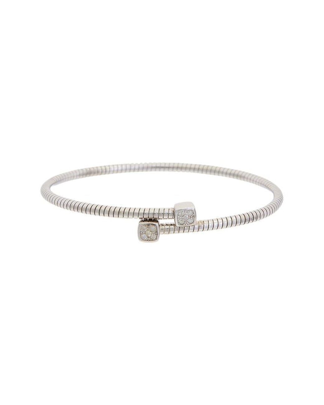 Meshmerise White 18K Over 0.10 Ct. Tw. Diamond Bangle Bracelet