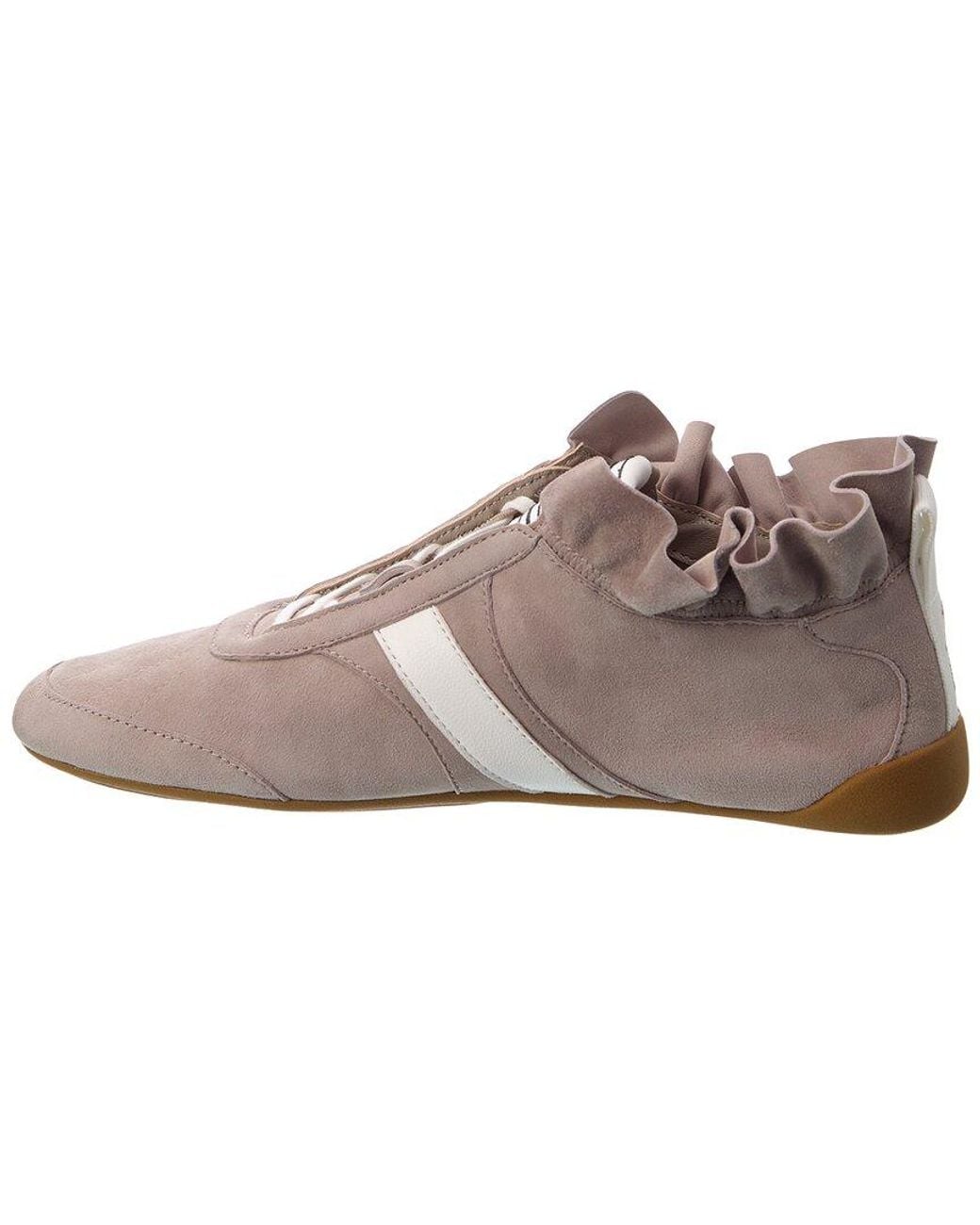 Chloé White Kick Suede Sneaker