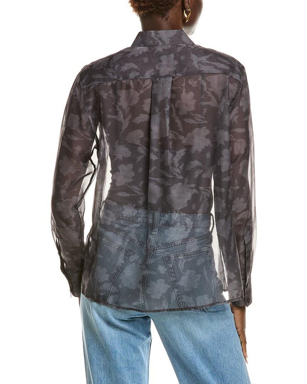 Rag & Bone Gray Sonica Printed Shirt