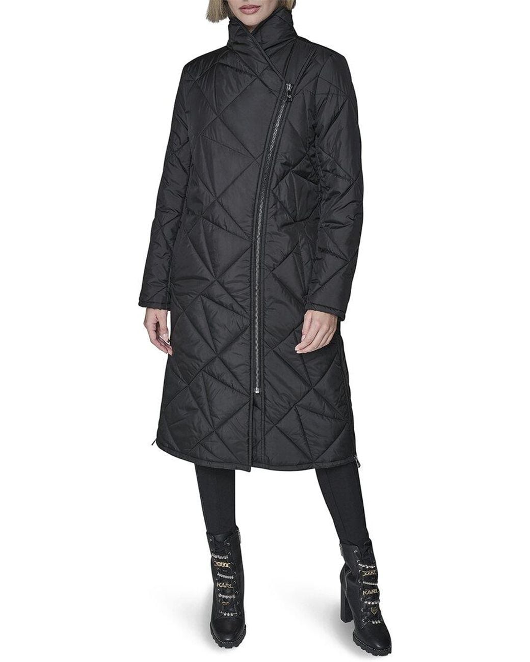 Karl Lagerfeld Black Quilted Puffer Coat