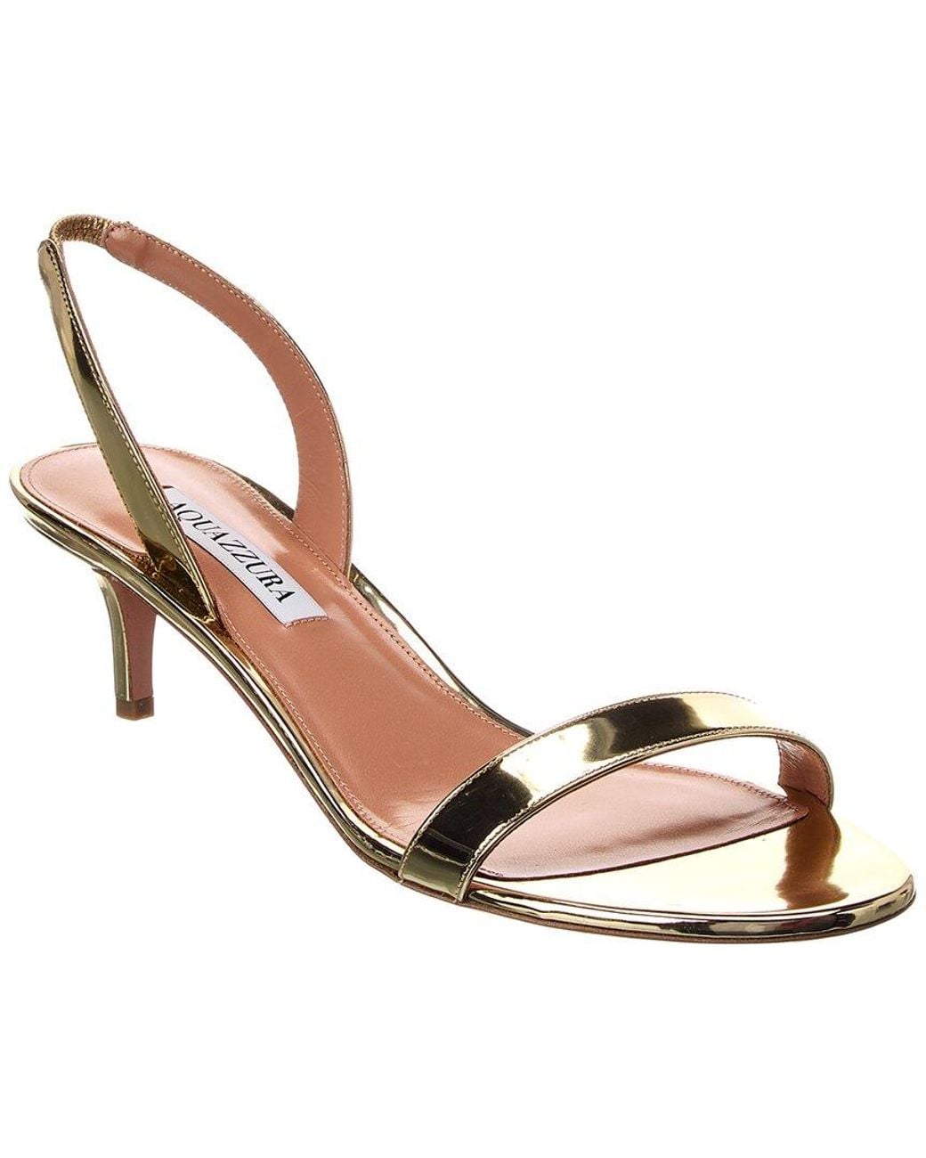 Aquazzura Metallic So Nude Leather Sandal