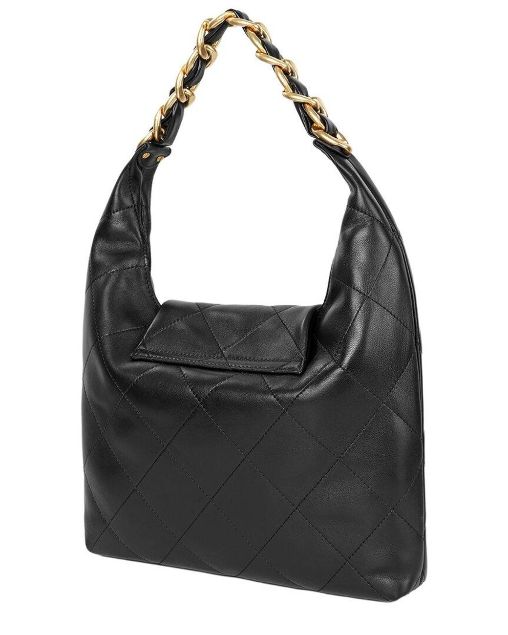 Tiffany & Fred Paris Black Quilted Leather Hobo Bag