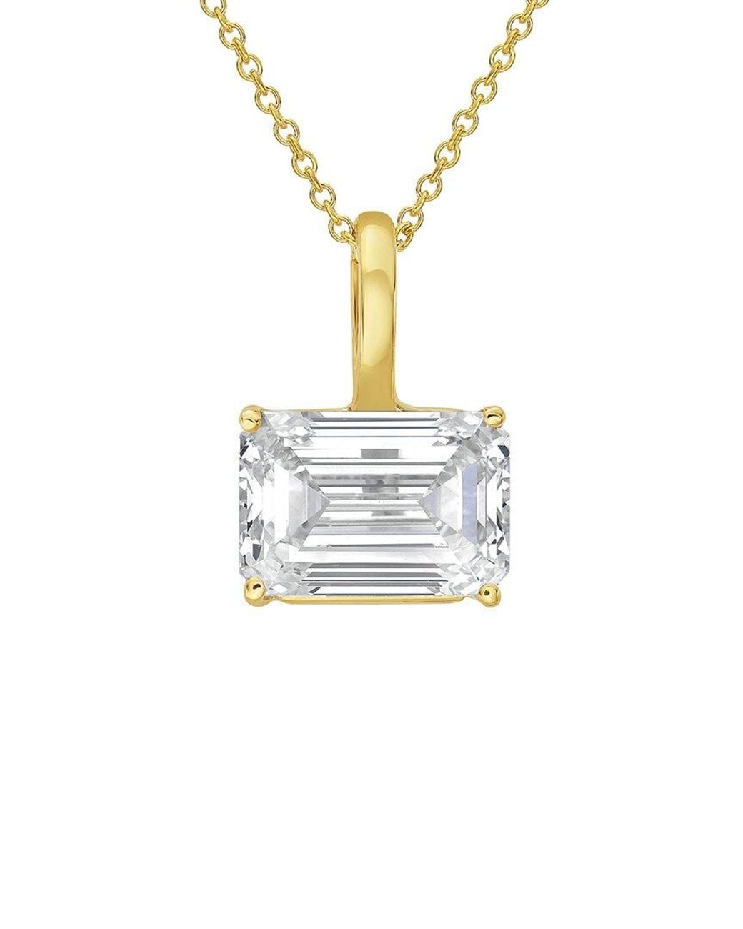 Diana M Metallic 14K 9.00 Ct. Tw. Lab-Grown Diamond Solitaire Pendant