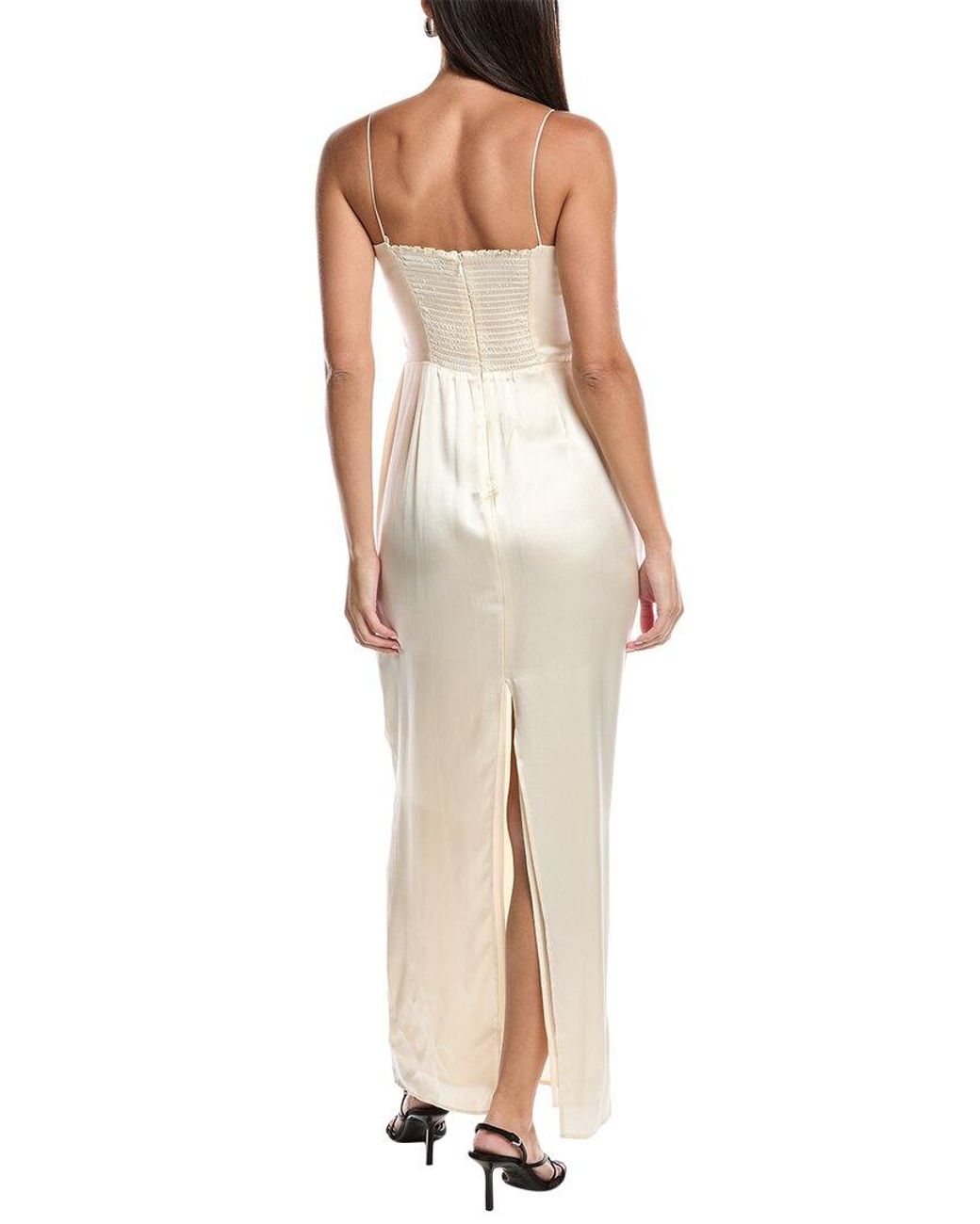 O.P.T White Isa Silk Maxi Dress