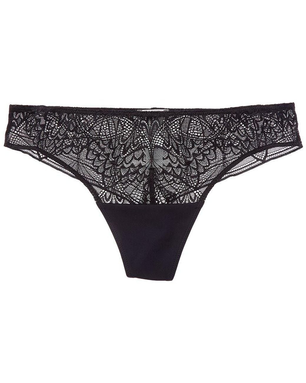 Hanro Gray Holly Lace Brazilian Panty