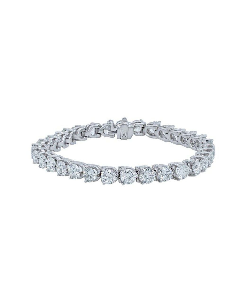 Diana M White Fine Jewelry 18k 7.85 Ct. Tw. Diamond Tennis Bracelet