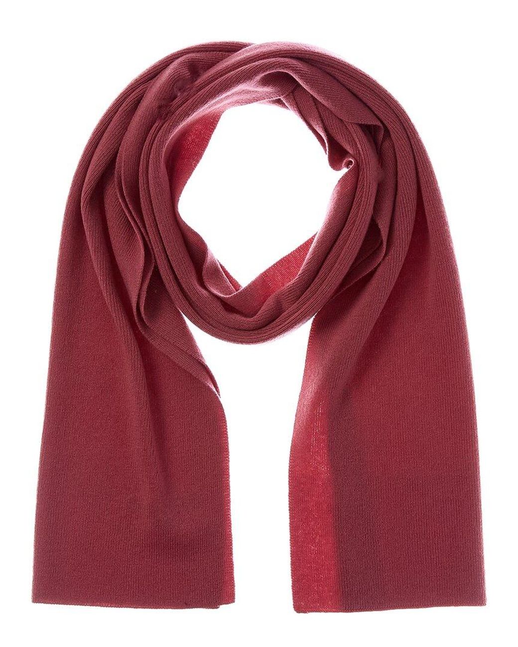 Sofiacashmere Red Sofiacashmere Full Needle Rib Wool & Cashmere-Blend Scarf