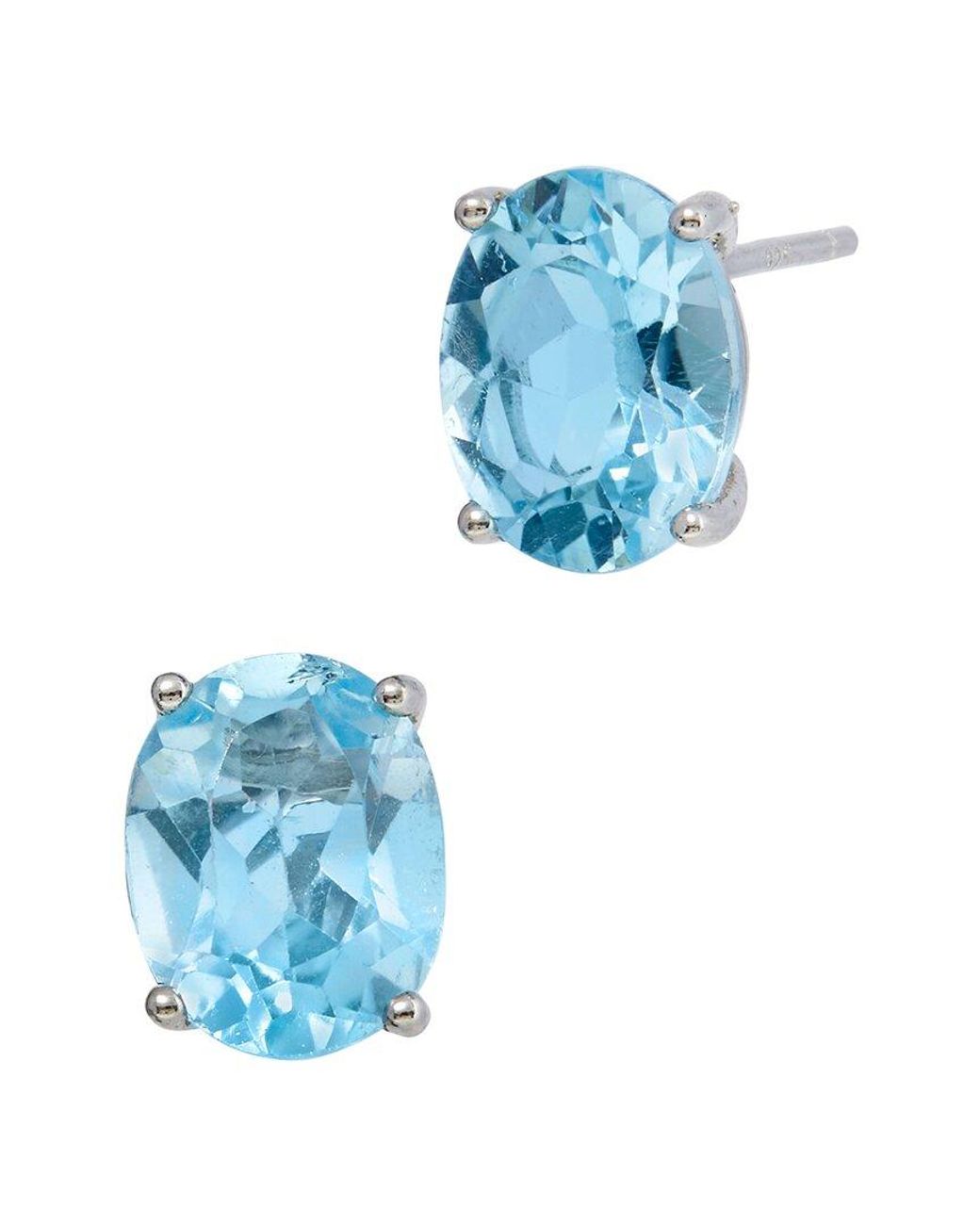 Savvy Cie Blue Silver 5.00 Ct. Tw. Topaz Studs