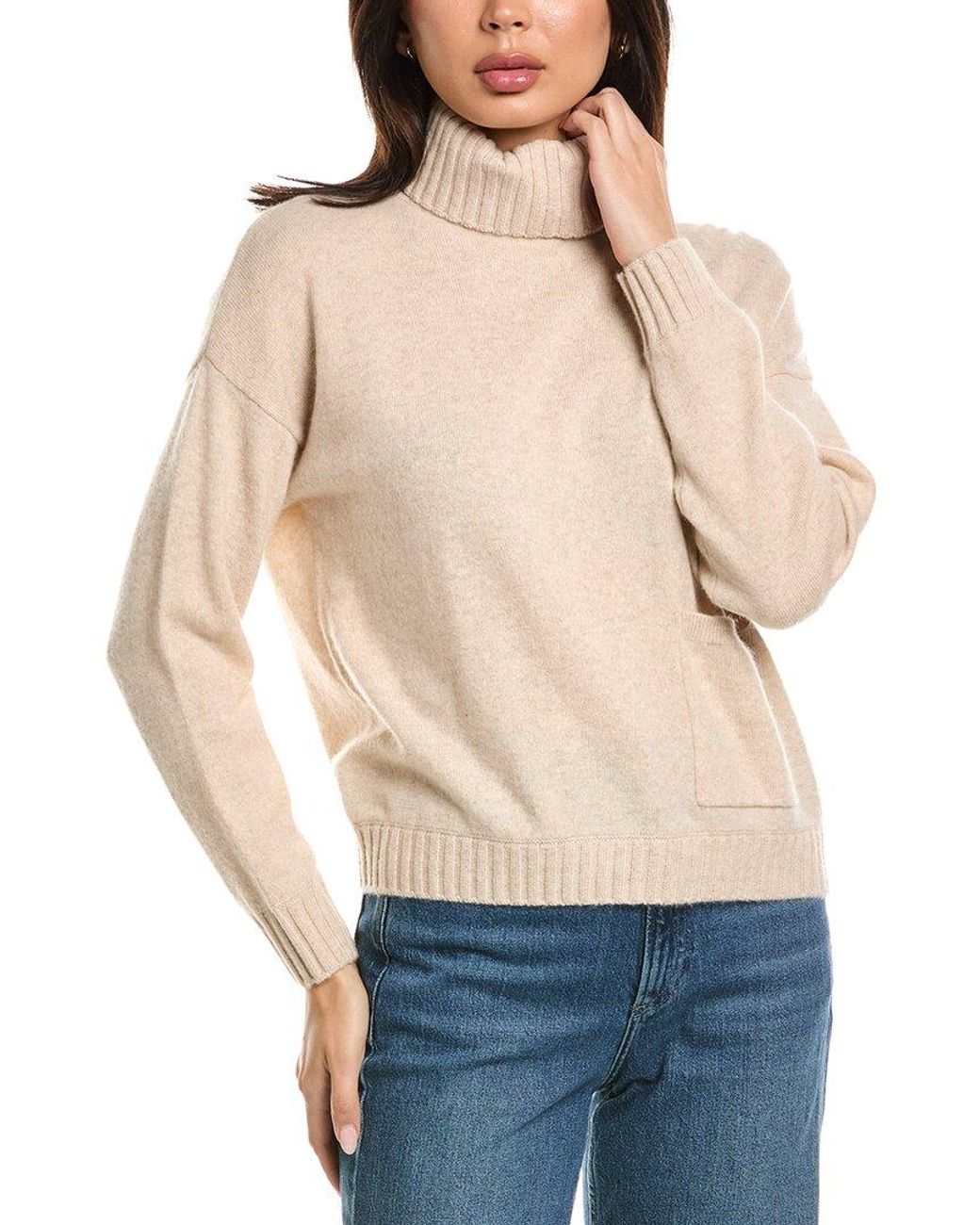 Brodie Cashmere Blue Pippin Roll Neck 100% Cashmere Sweater