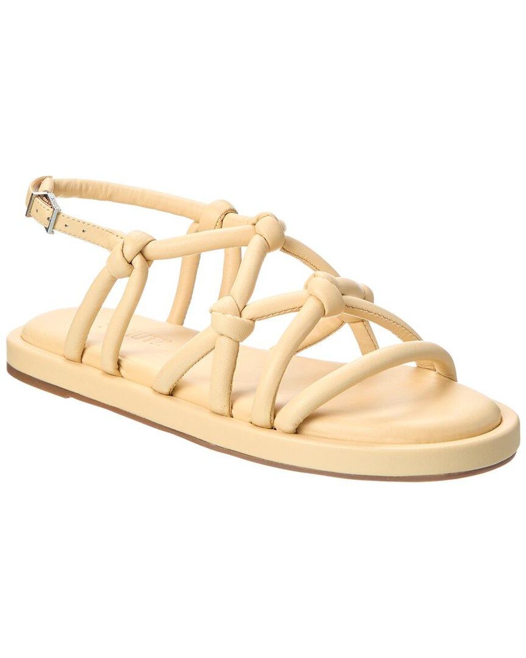 SCHUTZ SHOES Metallic Janet Leather Flatform Sandal