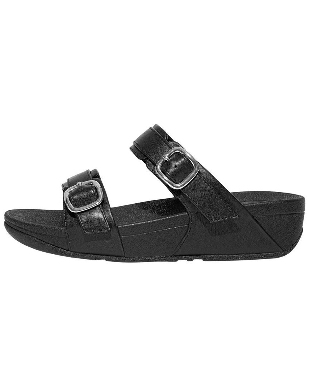 Fitflop Black Lulu Adjustable Leather Slide