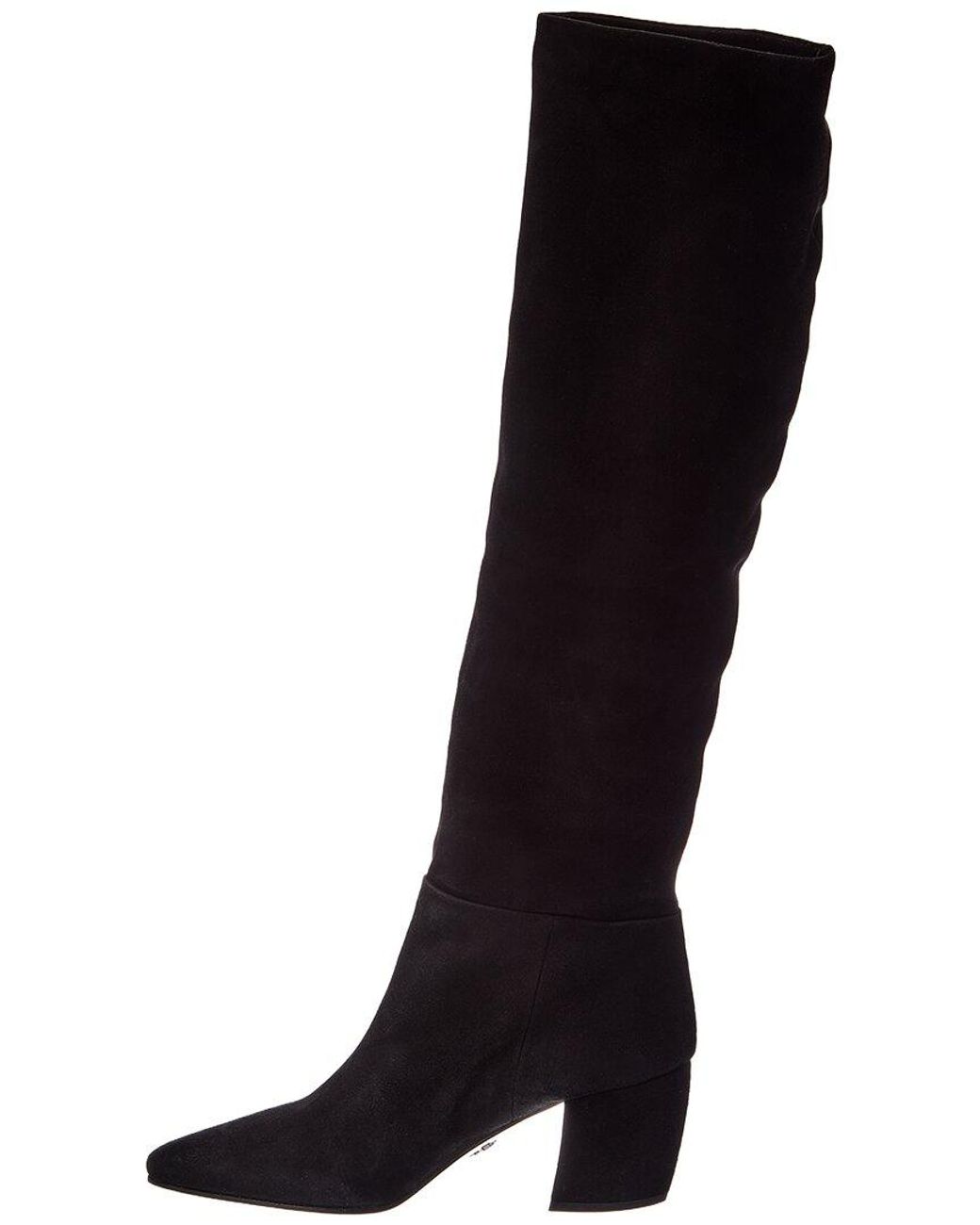 Prada Black 65 Suede Knee Boot