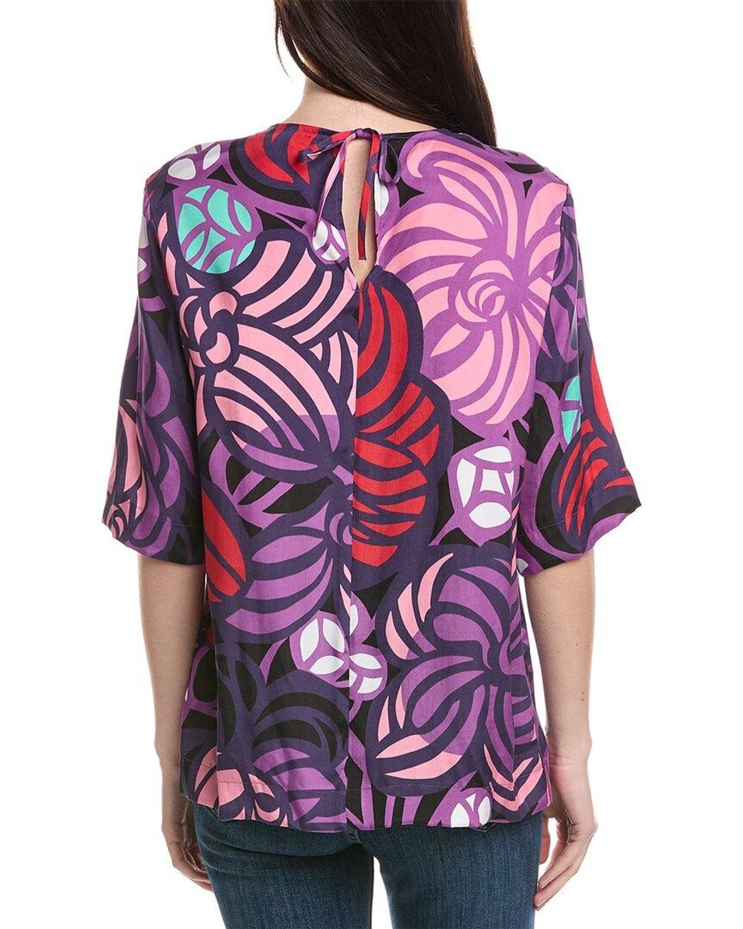 Marimekko Purple Toinen Torstai Tie Back Top