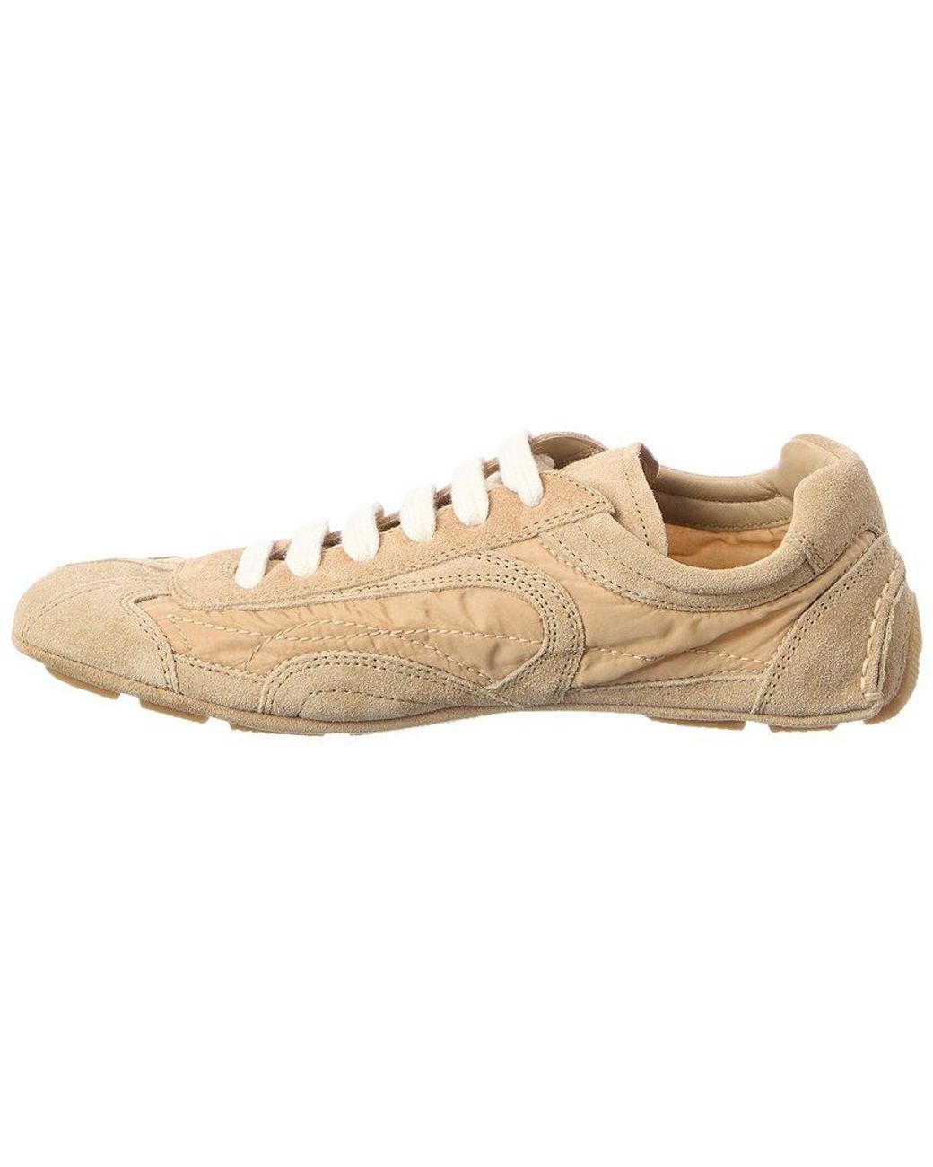 Prada Natural Montecarlo Suede & Leather Sneaker