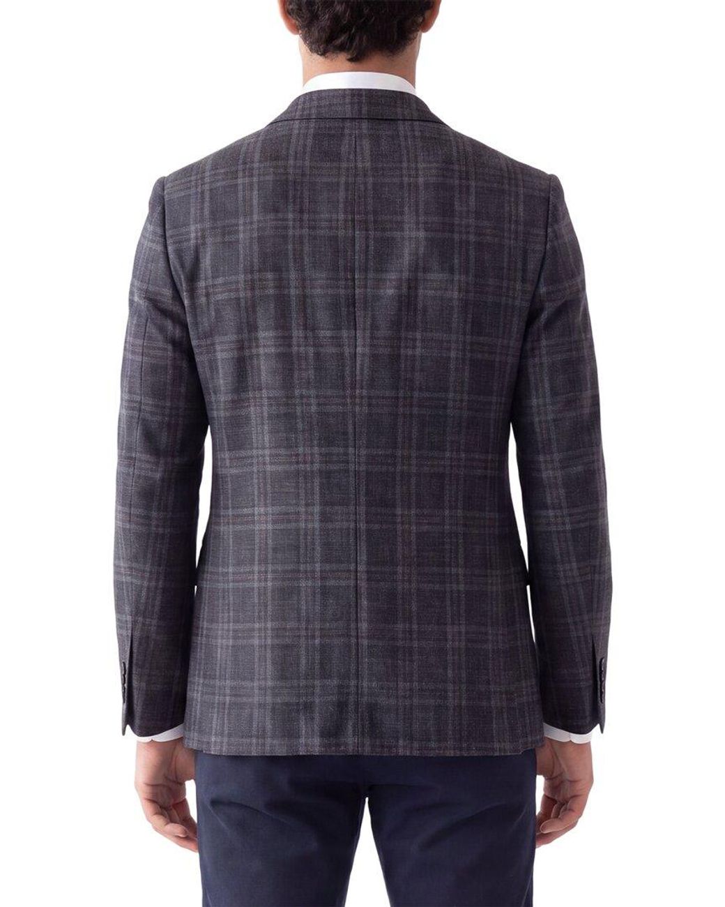 Corneliani Blue Cc Collection Virgin Wool Tartan Check Blazer for men