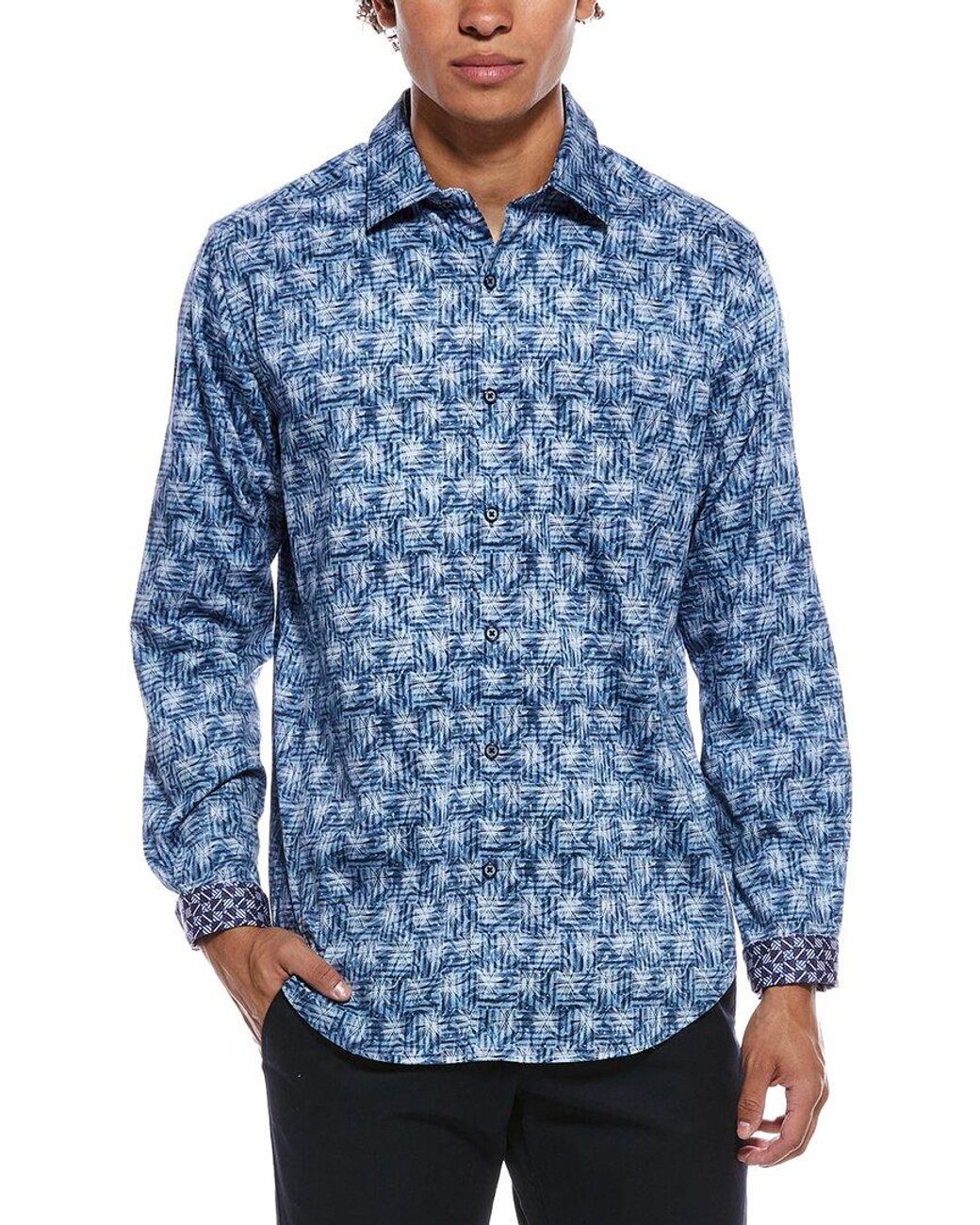 Robert Graham Blue Walrow Woven Shirt for men